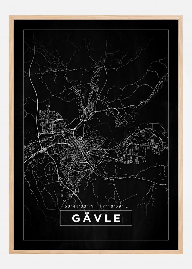 Bildverkstad Map - Gävle - Black Poster