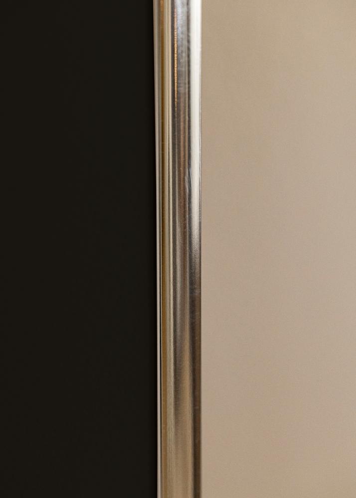 Ram med passepartou Rahmen Aluminium Silber glnzend 70x100 cm - Passepartout Schwarz 61x91,5 cm