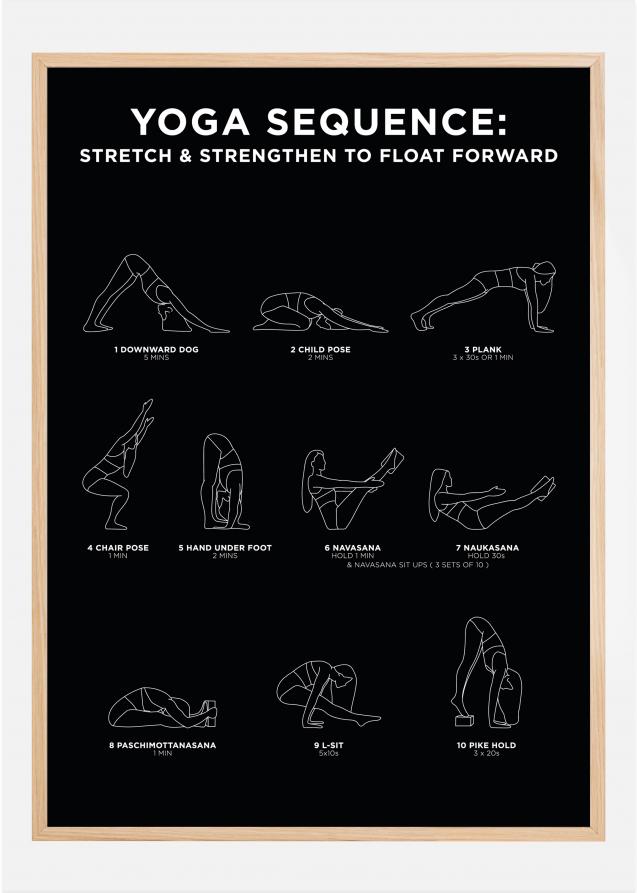 Bildverkstad Yoga Sequence - Stretch & Strengthen To Float Forward - Black Poster