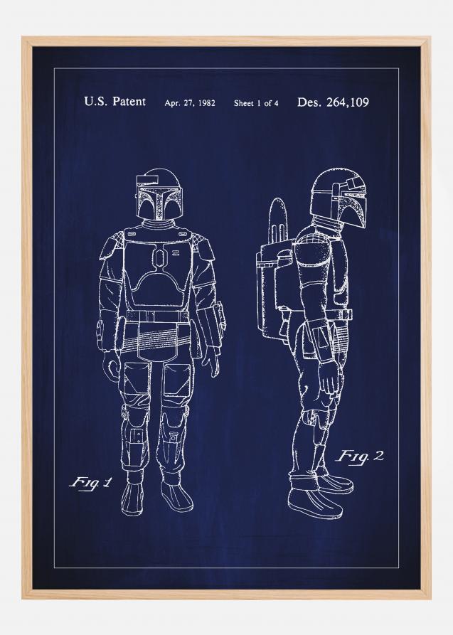 Bildverkstad Patentzeichnung - Star Wars - Boba Fett - Blau Poster