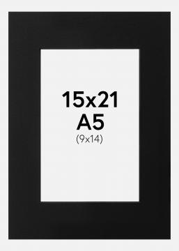 Galleri 1 Passepartout Schwarz (schwarzer Kern) 15x21 cm (9x14)