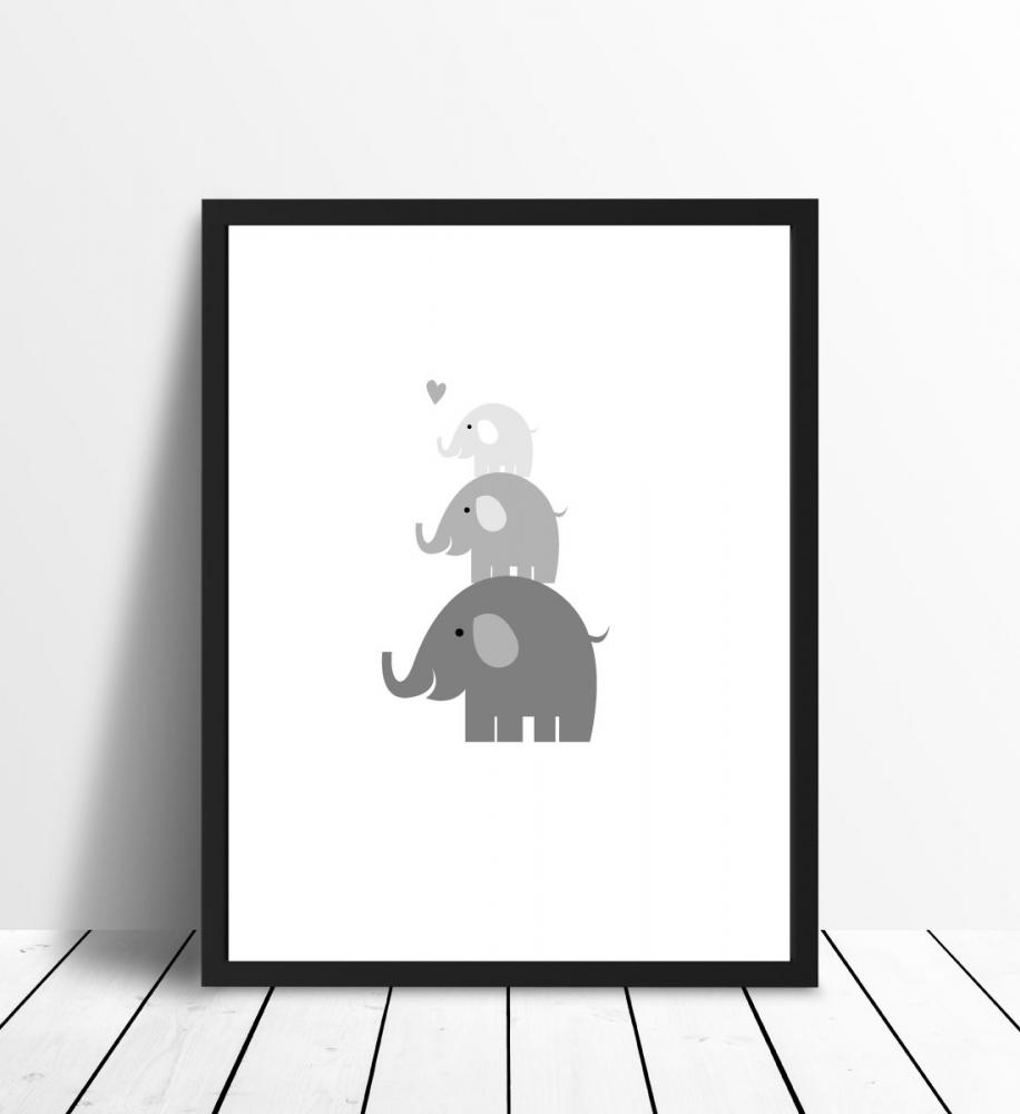 Bildverkstad Elefant Drilling - Nebelgrau Poster