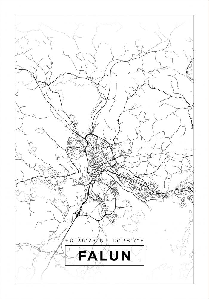 Bildverkstad Map - Falun - White Poster