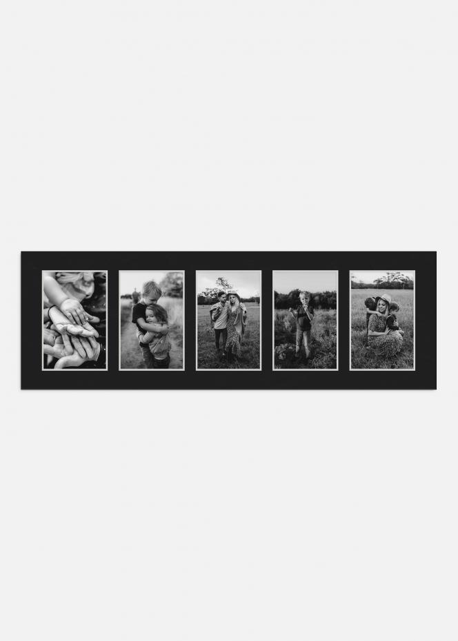 Galleri 1 Passepartout Schwarz 20x60 cm - Collage 5 Bilder (9x14 cm)