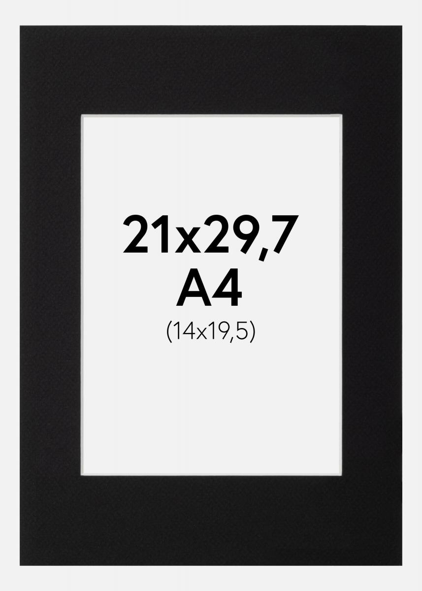 Galleri 1 Passepartout Schwarz (weißer Kern) A4 21x29,7 cm (14x19,5)