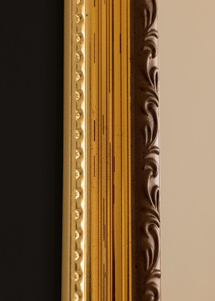 Ram med passepartou Rahmen Abisko Gold 50x60 cm - Passepartout Schwarz 40x50 cm