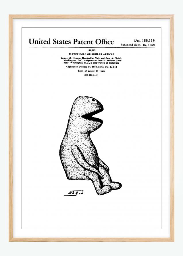 Bildverkstad Patentzeichnung - Die Muppets - Kermit I Poster