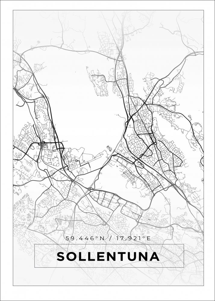 Bildverkstad Map - Sollentuna - White Poster