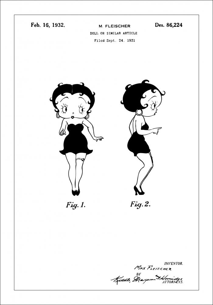Bildverkstad Patentzeichnung - Betty Boop Poster