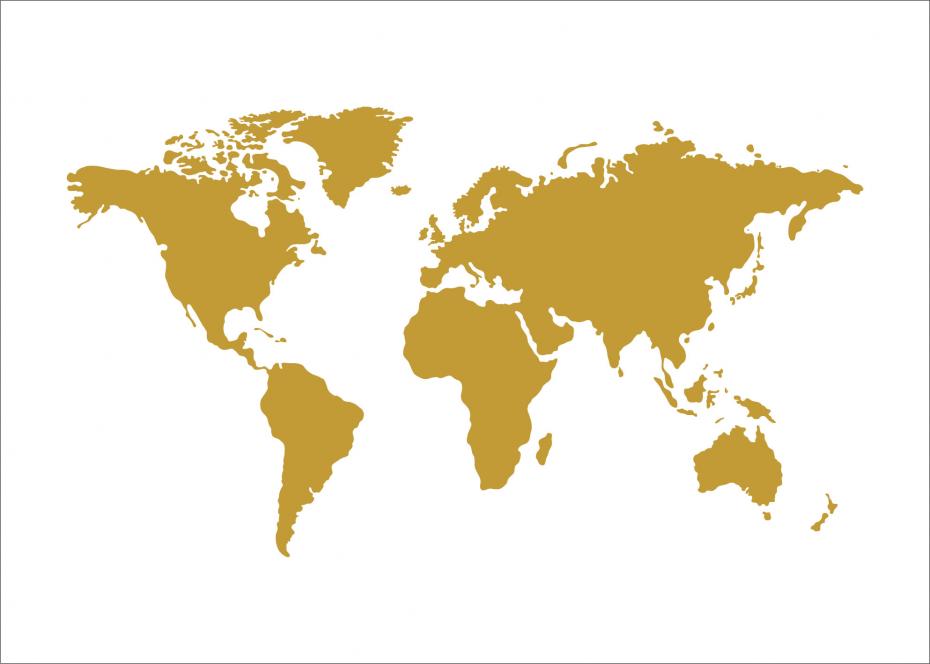 Bildverkstad Weltkarte Gold Poster