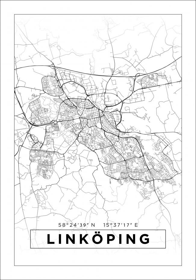 Bildverkstad Map - Linkping - White Poster