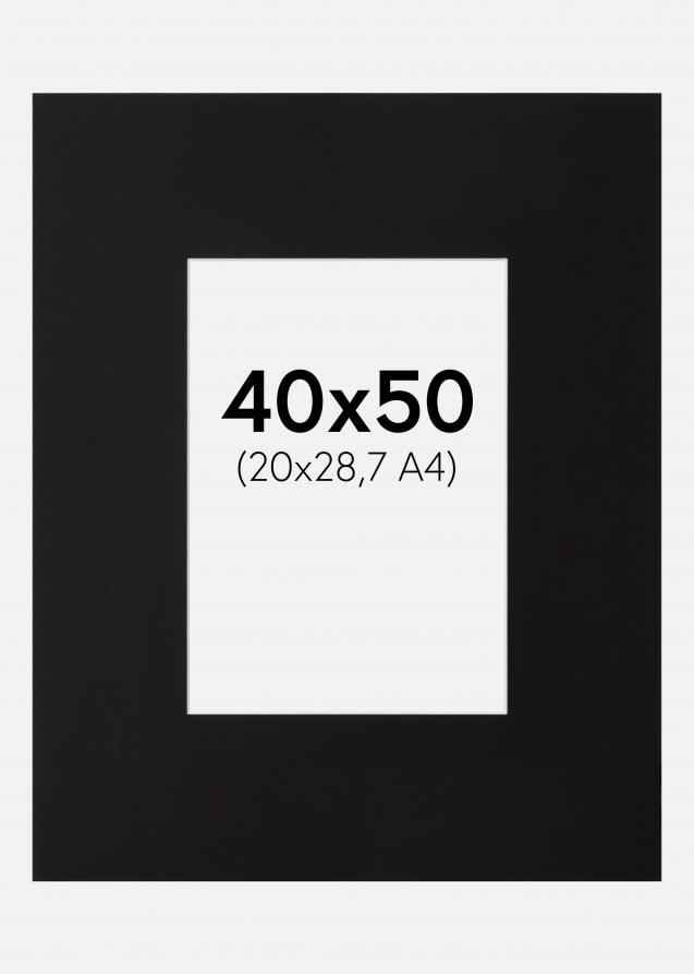 Galleri 1 Passepartout XL Schwarz (weißer Kern) 40x50 cm (20x28,7 - A4)