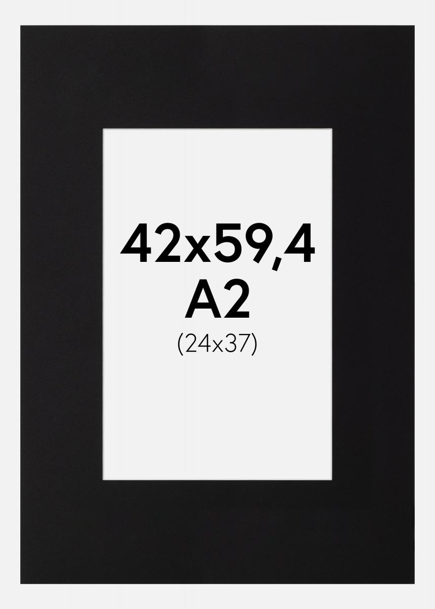 Galleri 1 Passepartout Schwarz (weißer Kern) 42x59,4 cm (24x37)