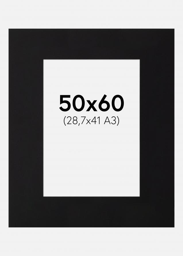 Galleri 1 Passepartout XL Schwarz (weißer Kern) 50x60 cm (28,7x41 - A3)