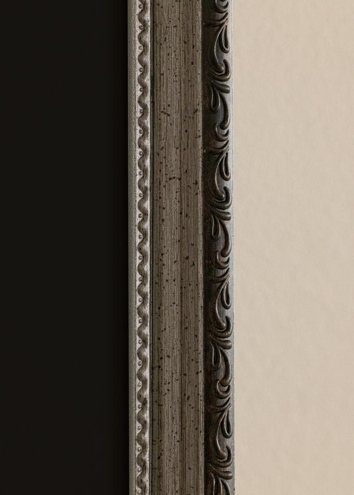 Ram med passepartou Rahmen Abisko Silber 50x60 cm - Passepartout Schwarz 40x50 cm