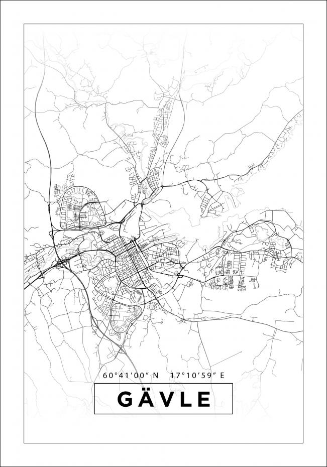 Bildverkstad Map - Gvle - White Poster