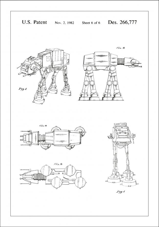 Bildverkstad Patentzeichnung - Star Wars - Walker - Wei Poster