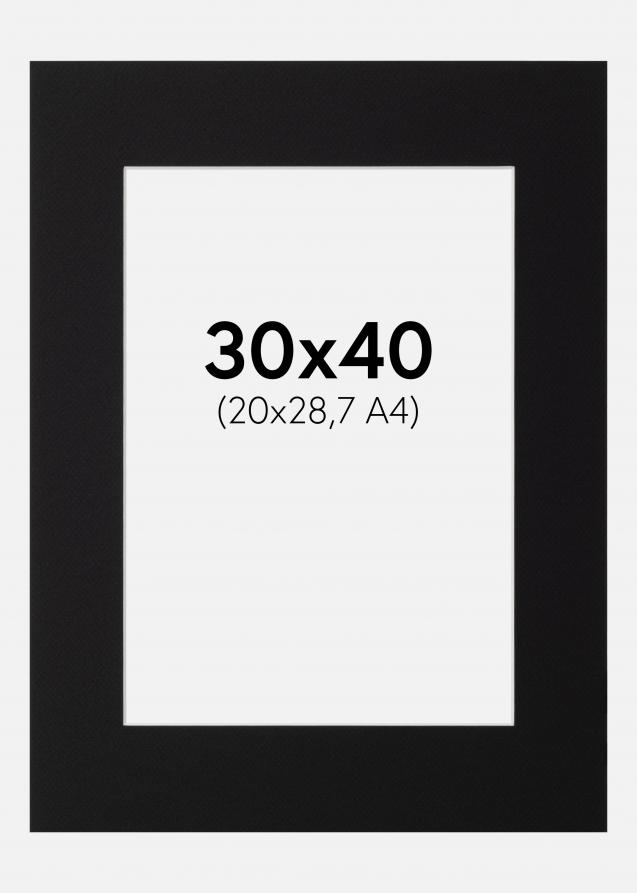Artlink Passepartout Schwarz Standard (weißer Kern) 30x40 cm (20x28,7 - A4)