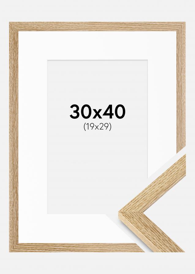 Ram med passepartou Rahmen Selection Eiche 30x40 cm - Passepartout Weiß 20x30 cm