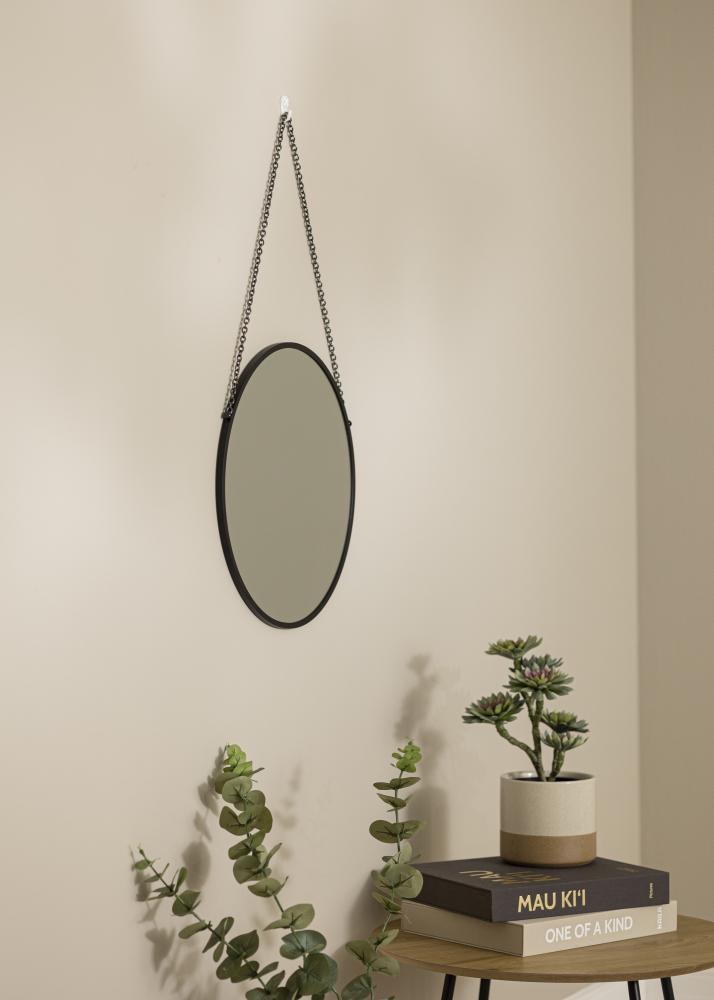 Artlink Runder Spiegel Modern Schwarz 41 cm 