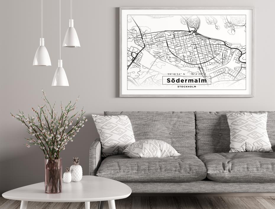 Bildverkstad Map - Sdermalm - White Poster