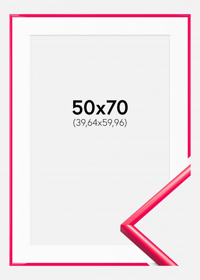Ram med passepartou Rahmen New Lifestyle Hot Pink 50x70 cm - Passepartout Weiß 16x24 inches
