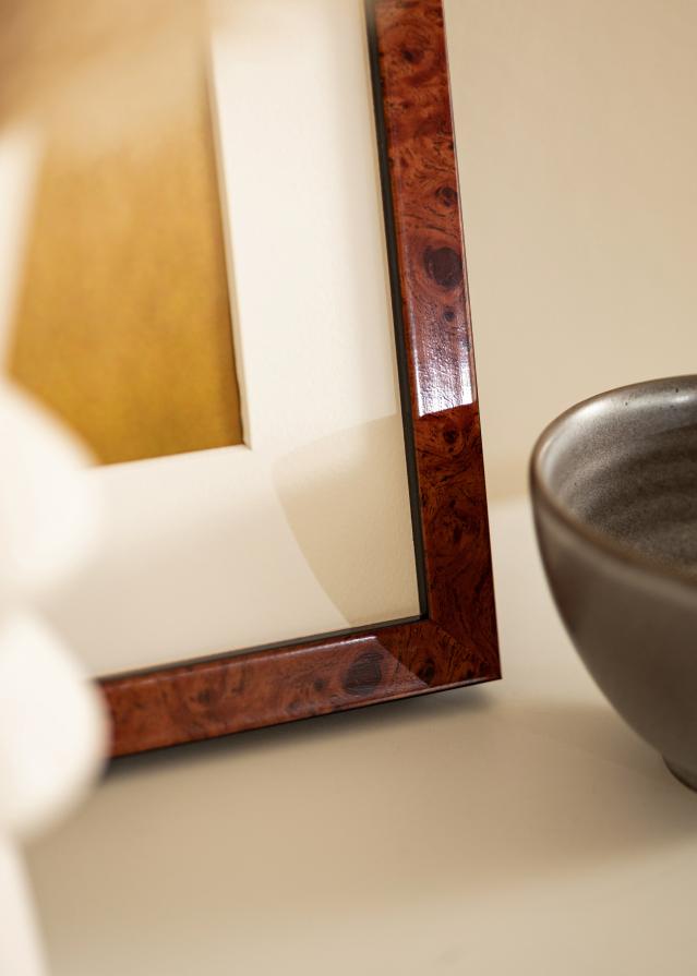 Ram med passepartou Rahmen Hermes Walnuss 60x70 cm - Passepartout Weiß B2 500x707 mm