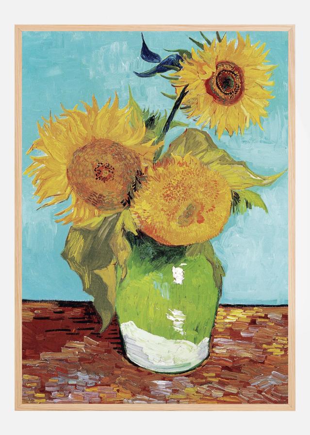 Bildverkstad Vase With Three Sunflowers Poster