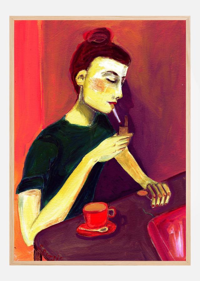 Bildverkstad Lady lighting cigarette Poster
