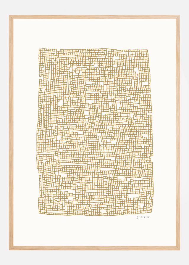 Bildverkstad Grid Dark Oker Poster