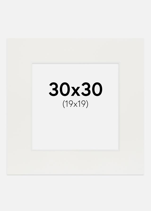 Konstlist Crescent Passepartout Weiß 3 mm (weißer Kern) 30x30 cm (19x19)