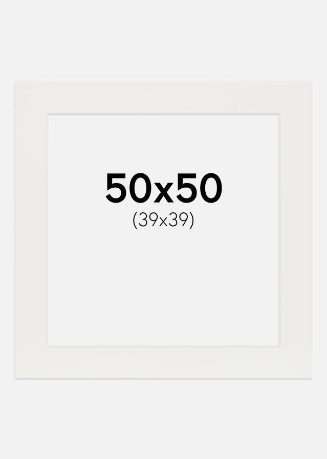 Konstlist Crescent Passepartout Weiß 3 mm (weißer Kern) 50x50 cm (39x39)