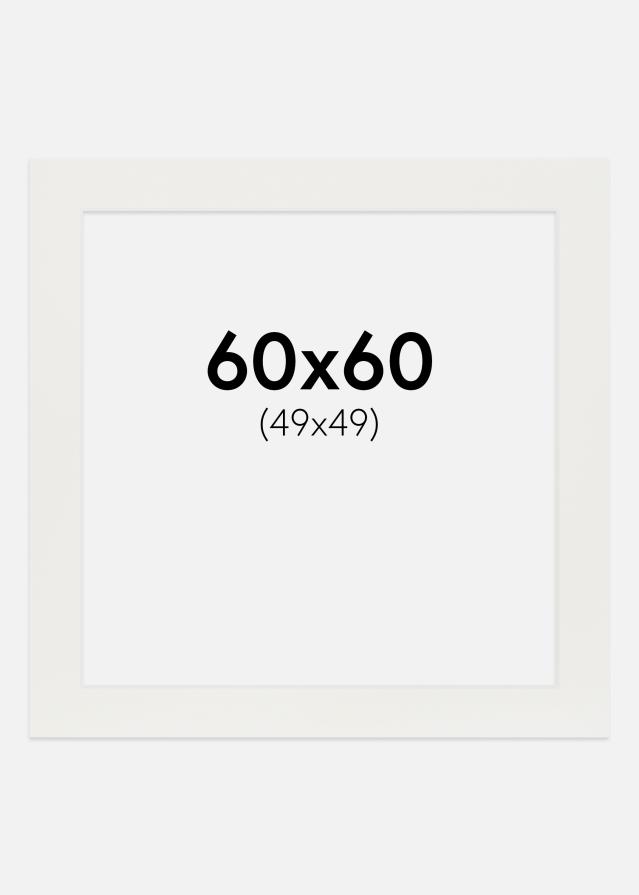 Konstlist Crescent Passepartout Weiß 3 mm (weißer Kern) 60x60 cm (49x49)