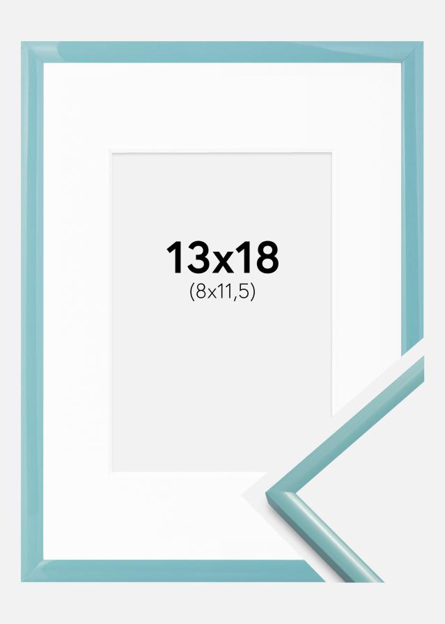Ram med passepartou Rahmen New Lifestyle Türkis 13x18 cm - Passepartout Weiß 9x12 cm
