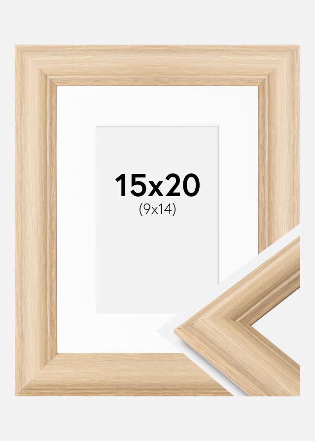 Ram med passepartou Rahmen Västkusten Eiche 15x20 cm - Passepartout Weiß 10x15 cm