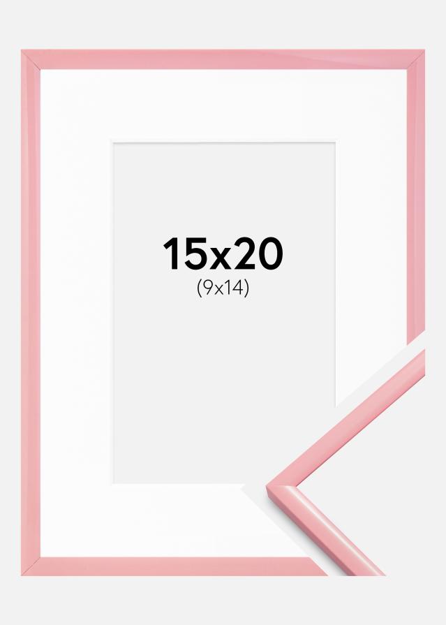 Ram med passepartou Rahmen New Lifestyle Rosa 15x20 cm - Passepartout Weiß 10x15 cm