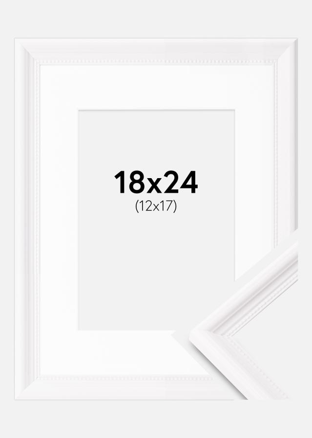 Ram med passepartou Rahmen Gala Weiß 18x24 cm - Passepartout Weiß 13x18 cm