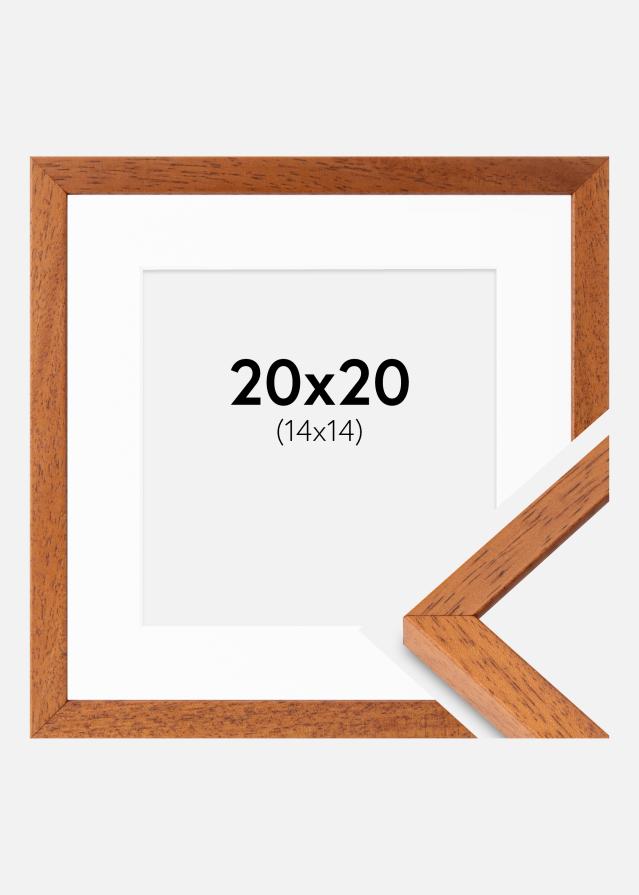 Ram med passepartou Rahmen Ares Kirsche 20x20 cm - Passepartout Weiß 15x15 cm