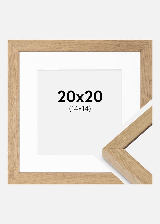 Ram med passepartou Rahmen Hermes natürlich Eiche 20x20 cm - Passepartout Weiß 15x15 cm