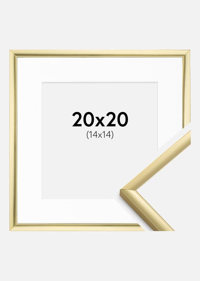 Ram med passepartou Rahmen New Lifestyle Gold 20x20 cm - Passepartout Weiß 15x15 cm