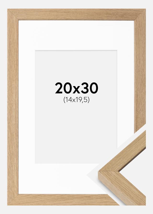 Ram med passepartou Rahmen Hermes natürlich eiche 20x30 cm - Passepartout Weiß 15x21 cm