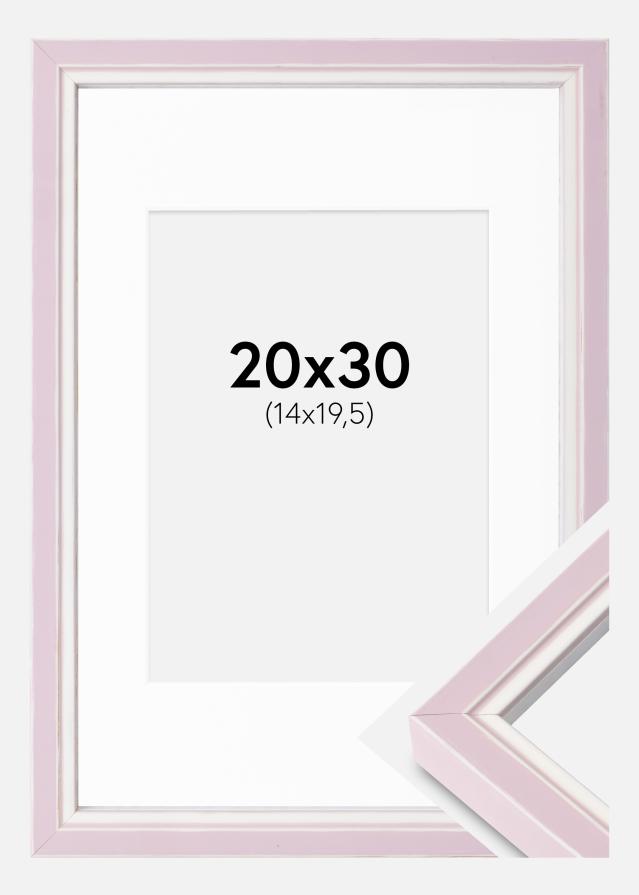 Ram med passepartou Rahmen Diana Rosa 20x30 cm - Passepartout Weiß 15x21 cm