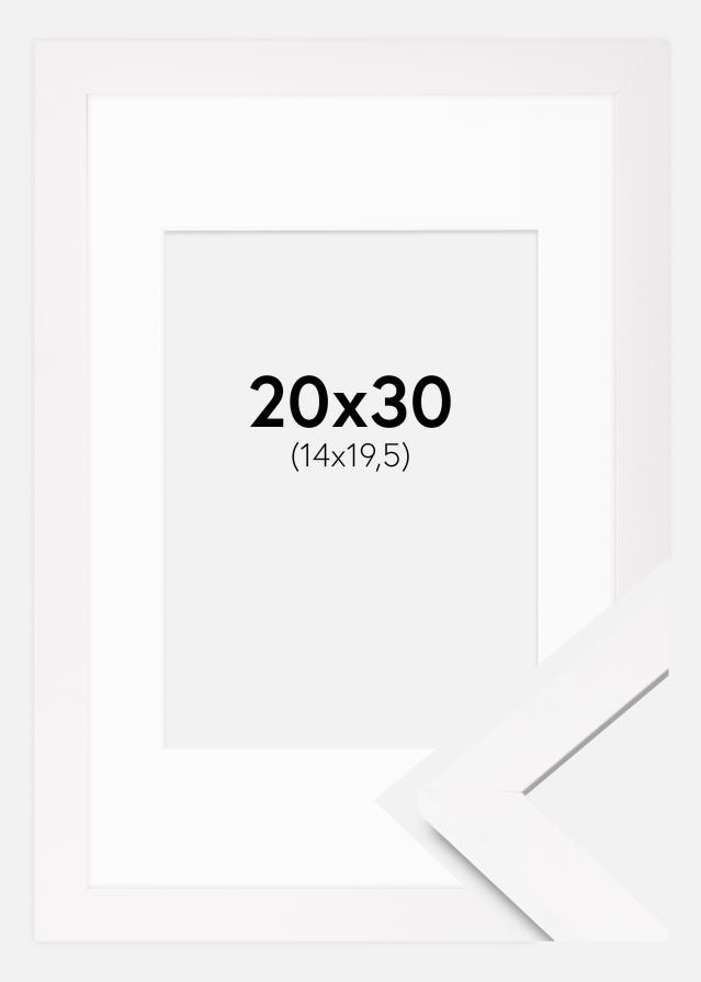 Ram med passepartou Rahmen BGA Classic Weiß 20x30 cm - Passepartout Weiß 15x21 cm
