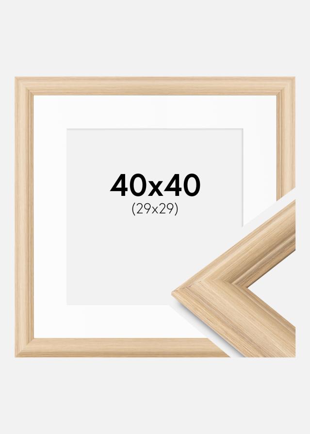 Ram med passepartou Rahmen Västkusten Eiche 40x40 cm - Passepartout Weiß 30x30 cm