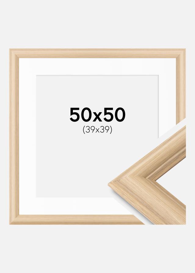 Ram med passepartou Rahmen Västkusten Eiche 50x50 cm - Passepartout Weiß 40x40 cm