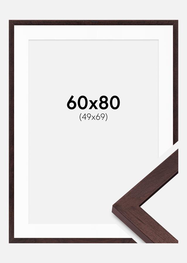 Ram med passepartou Rahmen BGA Classic Walnuss 60x80 cm - Passepartout Weiß 50x70 cm