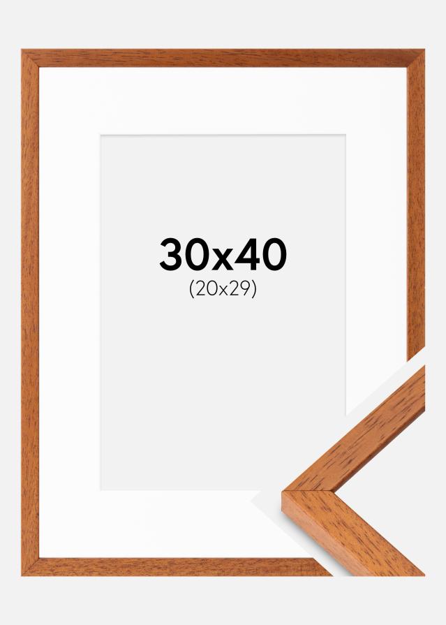 Ram med passepartou Rahmen Ares Kirsche 30x40 cm - Passepartout Weiß 21x30 cm