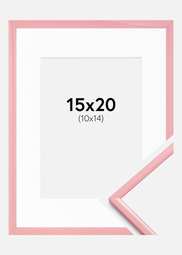 Ram med passepartou Rahmen New Lifestyle Rosa 15x20 cm - Passepartout Weiß 11x15 cm