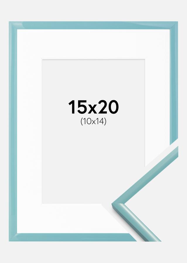 Ram med passepartou Rahmen New Lifestyle Türkis 15x20 cm - Passepartout Weiß 11x15 cm