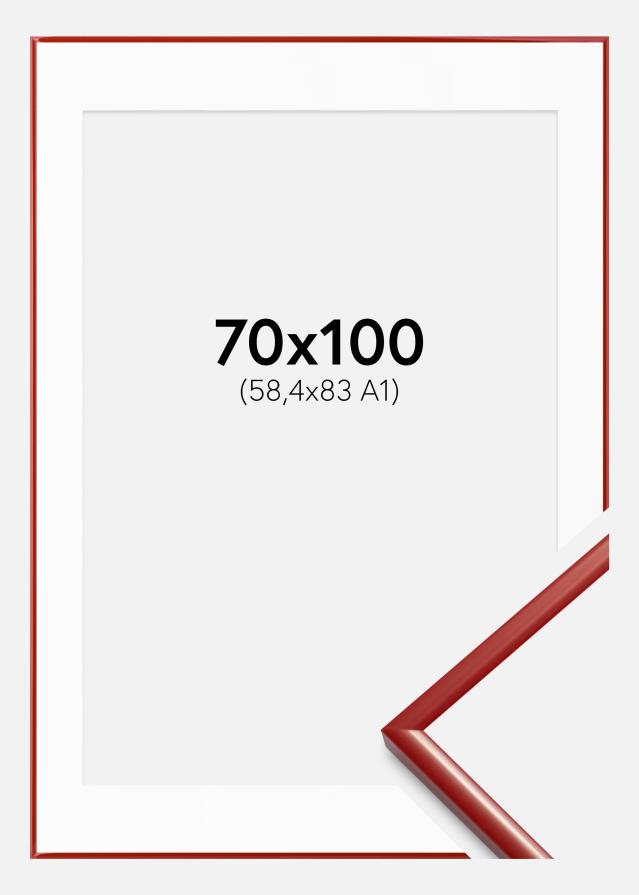 Ram med passepartou Rahmen New Lifestyle Rot 70x100 cm - Passepartout Weiß 59,4x84 cm